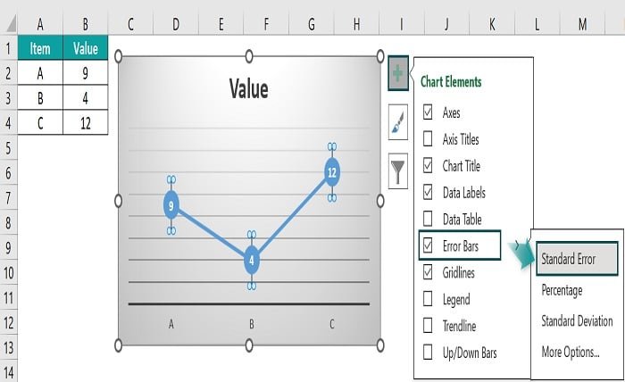 how to add error bars in excel